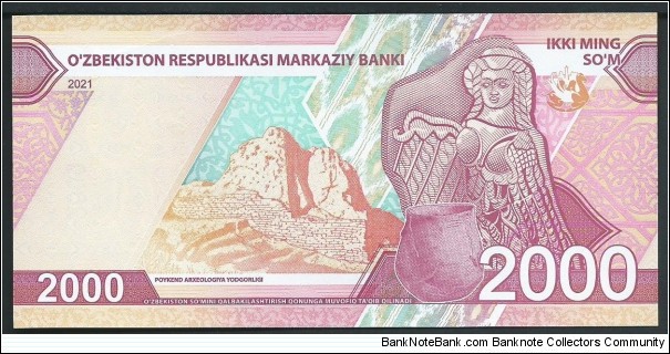 Banknote from Uzbekistan year 2021