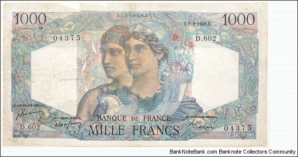 1000 Francs Banknote