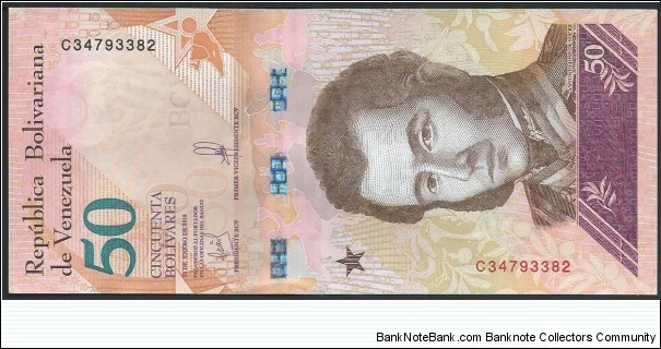 50 Bolivares / pk 105a Banknote