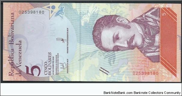 5 Bolivares / pk102a Banknote