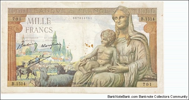 1000 Francs Banknote