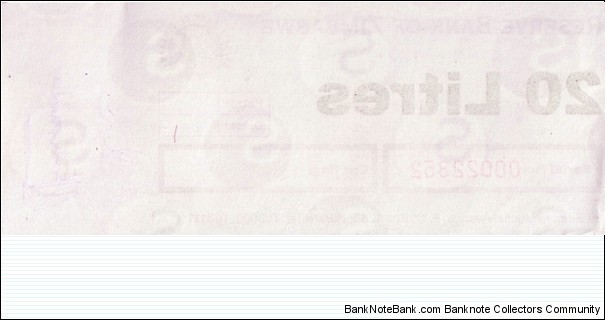 Banknote from Zimbabwe year 0
