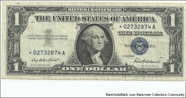 USA 1 Dollar Banknote 1957A (with Star at left) Banknote