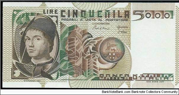 (Reproduction) / 5.000Lire / pk (105b) / (1982)  Banknote
