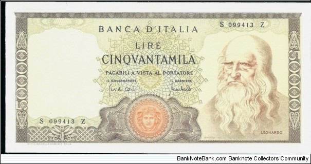 (Reproduction) / 50.000Lire / pk (99b) / (19 Luglio 1970)  Banknote