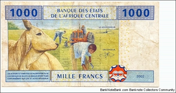 Banknote from Central African Republic year 2002