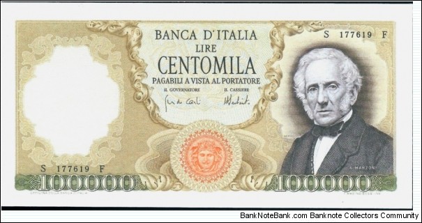 (Reproduction) / 100.000Lire / pk (100c) / (06 Febbraio 1974 Banknote