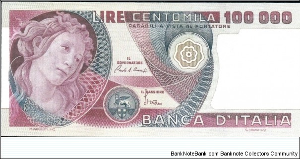 (Reproduction) / 100.000Lire / pk (108c) / (10 Maggio 1982 Banknote