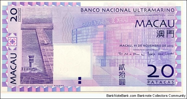 20 Patacas (Banco Nacional Ultramarino) Banknote