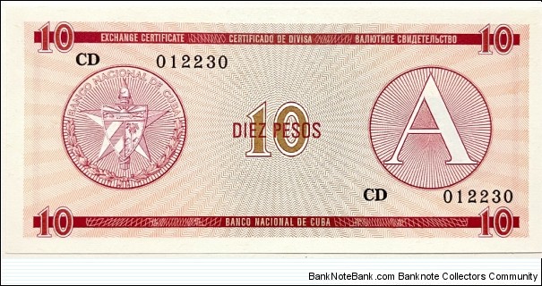 10 Pesos (Foreign Exchange Certificate 1985/A series)  Banknote