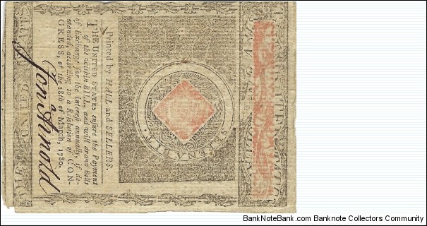 Banknote from USA year 1780
