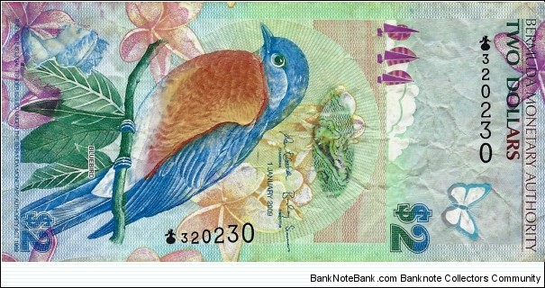 BERMUDA 2 Dollars  Banknote