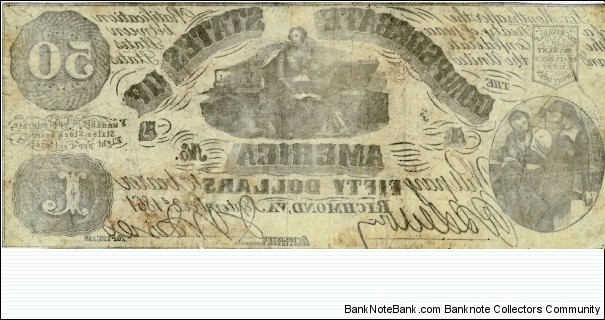 Banknote from USA year 1861