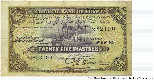 EGYPT 25 Piastres  Banknote