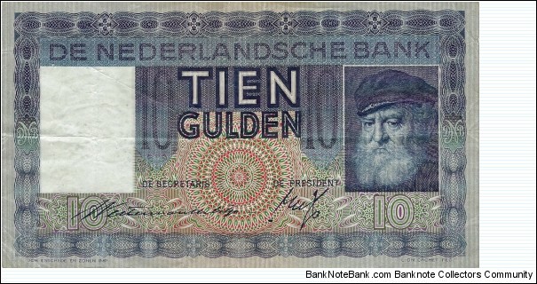 NETHERLANDS 10 Gulden 1939 Banknote