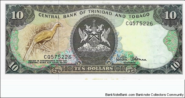TRINIDAD & TOBAGO 10 Dollars  Banknote