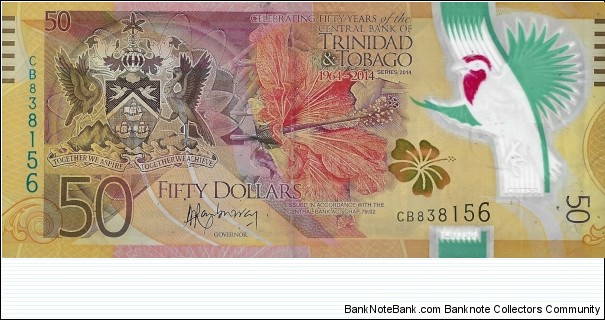 TRINIDAD & TOBAGO 50 Dollars 2014 Banknote