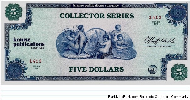 KRAUSE PUBLICATIONS 5 Dollars  Banknote