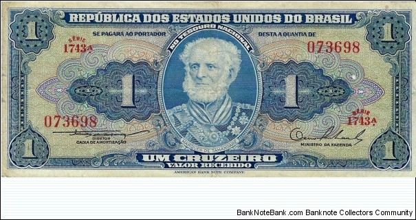 BRAZIL 1 Cruzeiro  Banknote