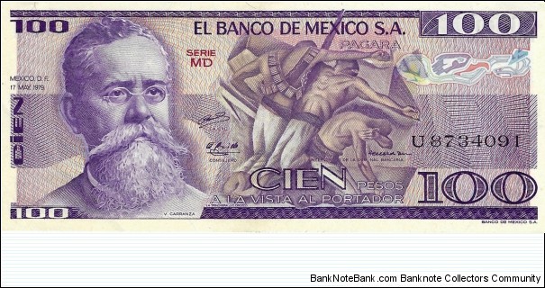 MEXICO 100 Pesos 1979 Banknote