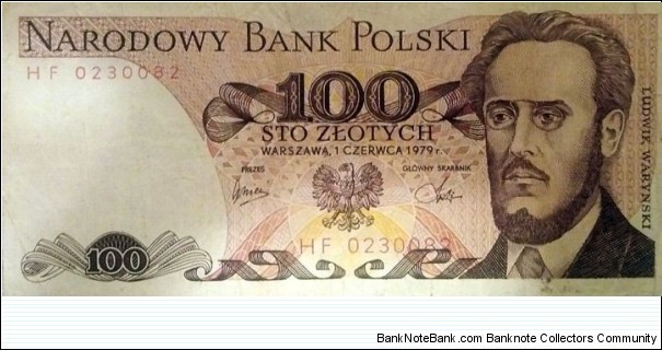 Poland 100 Złotych.
HF 0230082 Banknote