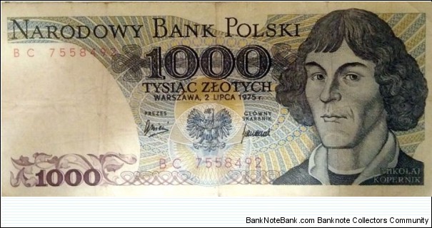 Poland 1000 Złotych.
BC 7558492 Banknote