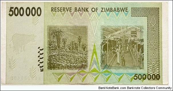 Banknote from Zimbabwe year 2008