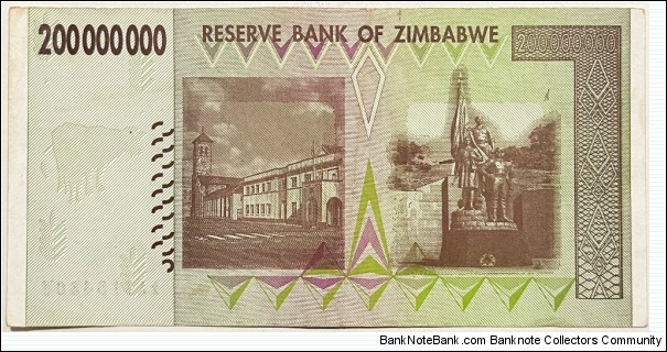 Banknote from Zimbabwe year 2008