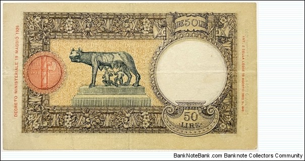 Banknote from Italy year 1936