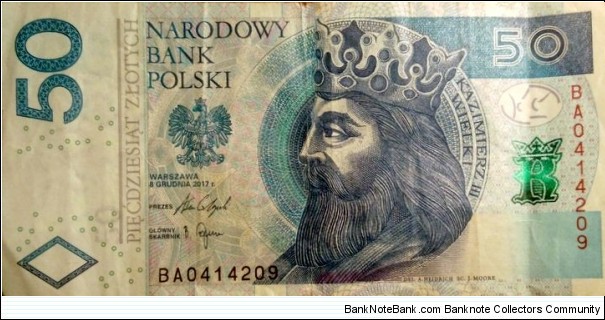 Poland 50 Złotych.
BA0414209 Banknote