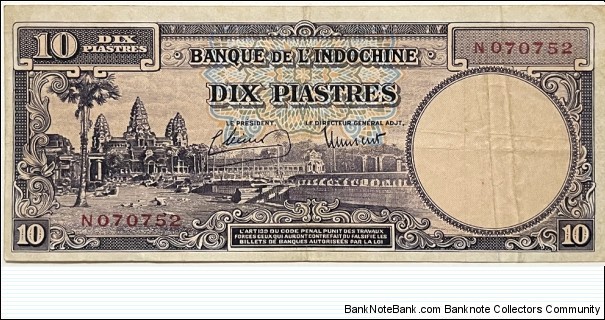 10 Piastres / Dong (French Indochina) Banknote