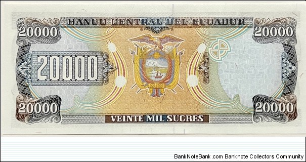 Banknote from Ecuador year 1999