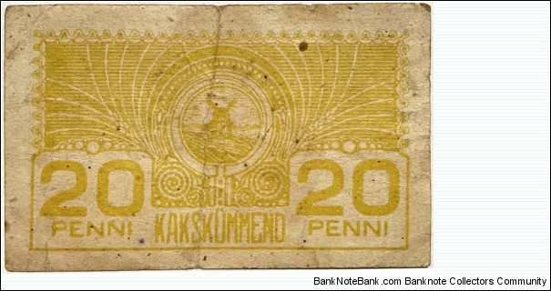 20 Penni (1921 Issue) Banknote