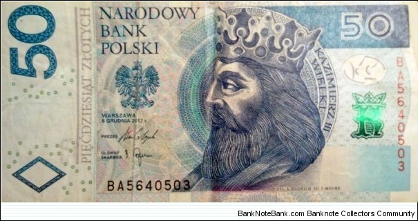 50 Złotych. BA5640503 Banknote