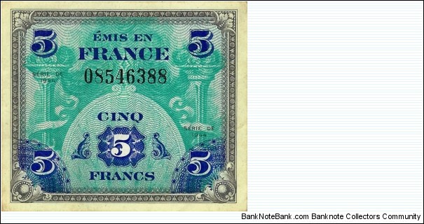 FRANCE 5 Francs 1944 Banknote