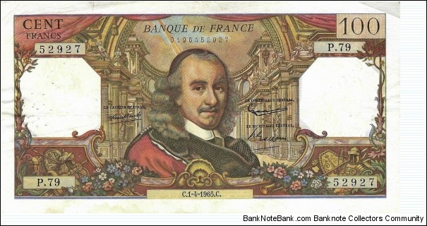 FRANCE 100 Francs 1965 Banknote