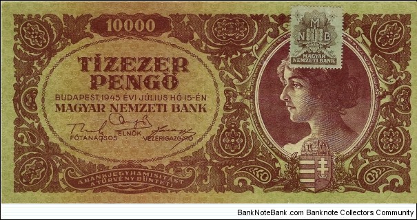 HUNGARY 10,000 Pengo  Banknote