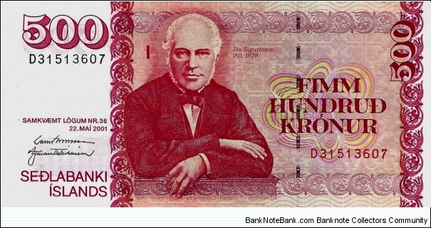 ICELAND 500 Kronur  Banknote