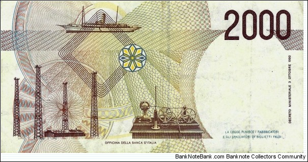 Banknote from Italy year 1990