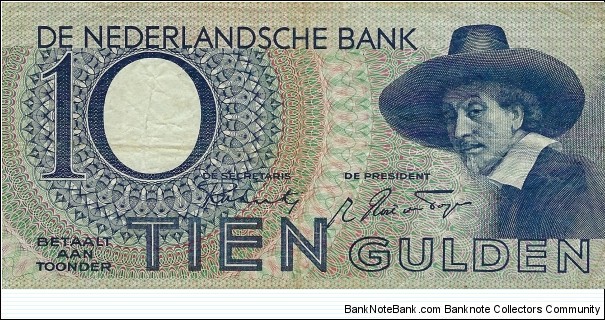 NETHERLANDS 10 Gulden 1944 Banknote