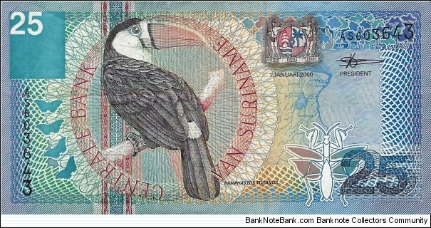 SURINAME 25 Gulden  Banknote