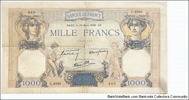 1000 Francs Banknote