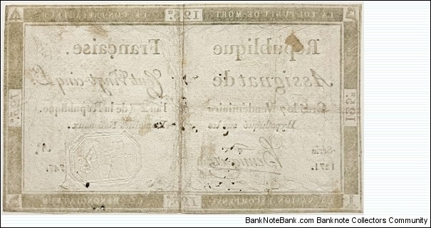 Banknote from France year 1793