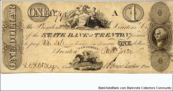 1 Dollar (Regional issue - State of New Jersey / State Bank at Trenton) Banknote