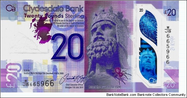 SCOTLAND 20 Pounds (Clydesdale Bank) Banknote