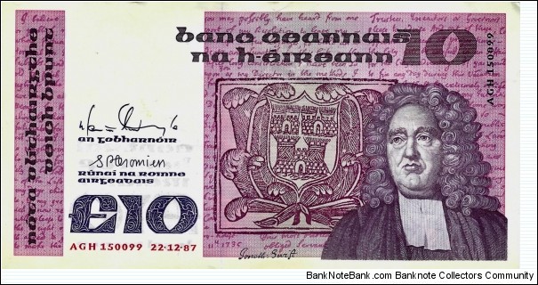 IRELAND 10 Pounds  Banknote