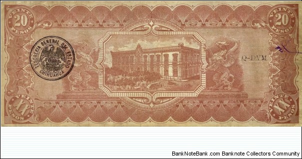 Banknote from Mexico year 1914