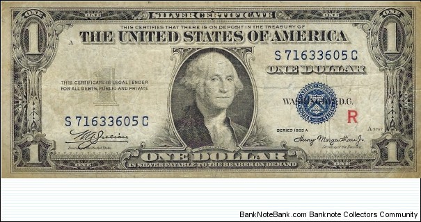 USA 1 Dollar 1935 (Experimental R Note) Banknote