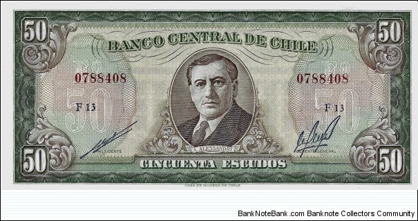 CHILE 50 Escudos  Banknote