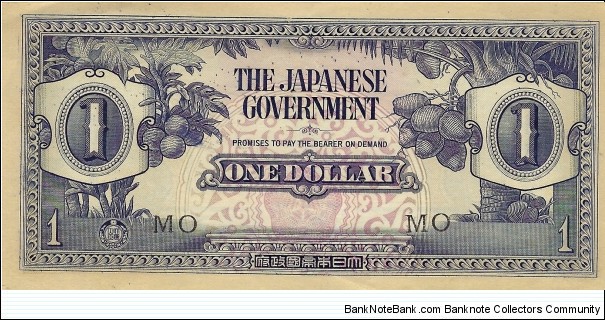 MALAYA 1 Dollar 1942 (Japanese Occupation) Banknote